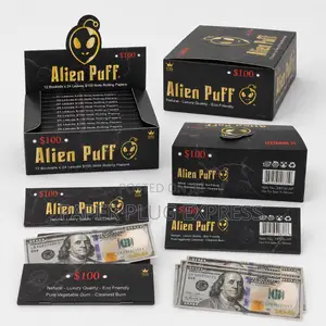 Alien Puff $100 Dollar King Size Rolling Paper – 24 Leaves 12 Booklets