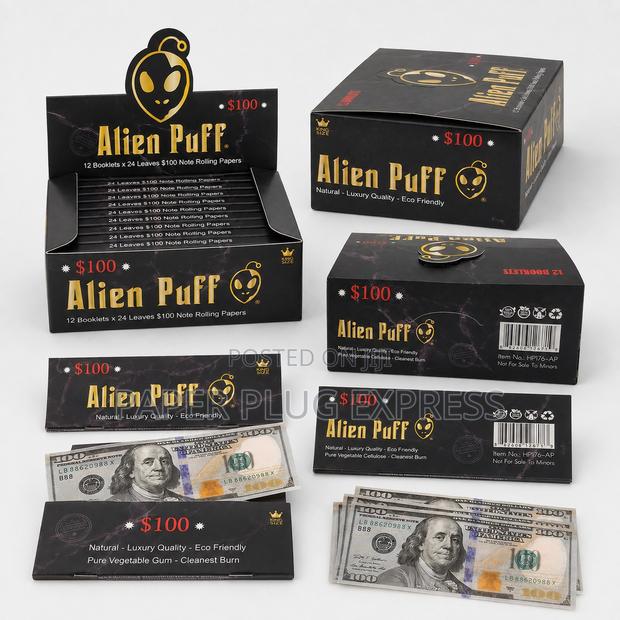 Alien Puff $100 Dollar King Size Rolling Paper – 24 Leaves 12 Booklets