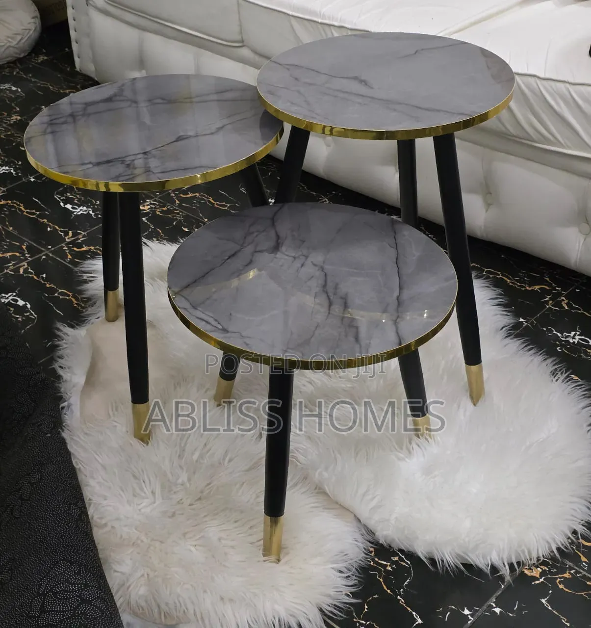 3 in 1 Nesting Luxury Marble Table