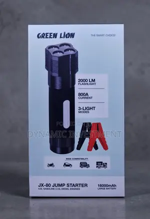 Green Lion 12V Jump Starter–4L PETROL, 2.5L Diesel Engines16000mAh