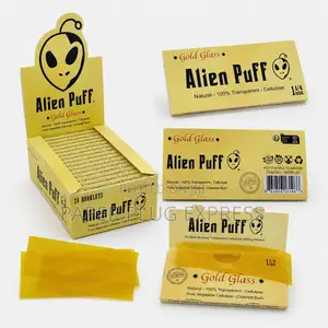 Alien Puff Gold Glass 11⁄4 Transparent Rolling Papers – 50 Leaves