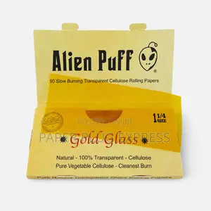 Alien Puff Gold Glass 11⁄4 Transparent Rolling Papers – 50 Leaves