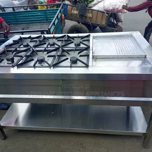 Combined Cooking Unit — 6-Burner Cooker With Commercial Griddle