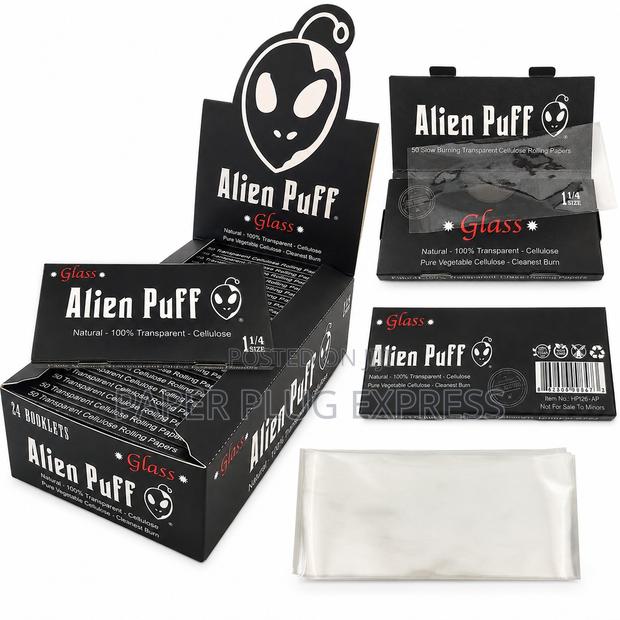 Alien Puff Glass 11⁄4 Transparent Rolling Paper 50 Leaves 24-Booklets