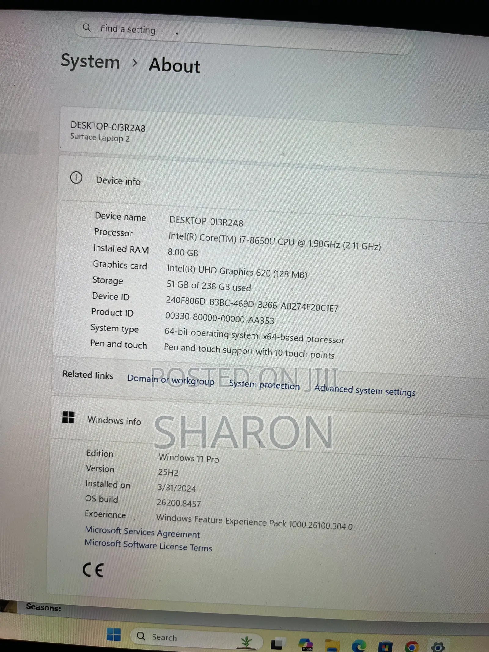Laptop Microsoft Surface Laptop 2 8GB Intel Core i7 SSD 256GB