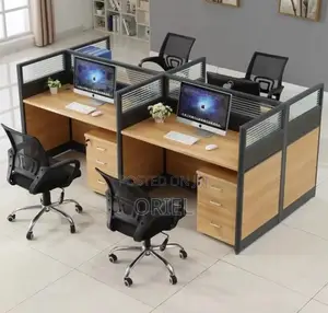Office Workstation : 4-Seater Corporate Office Staff Workstation