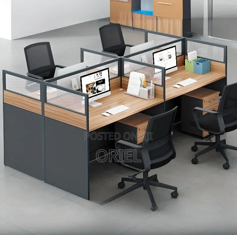 Office Workstation : 4-Seater Corporate Office Staff Workstation