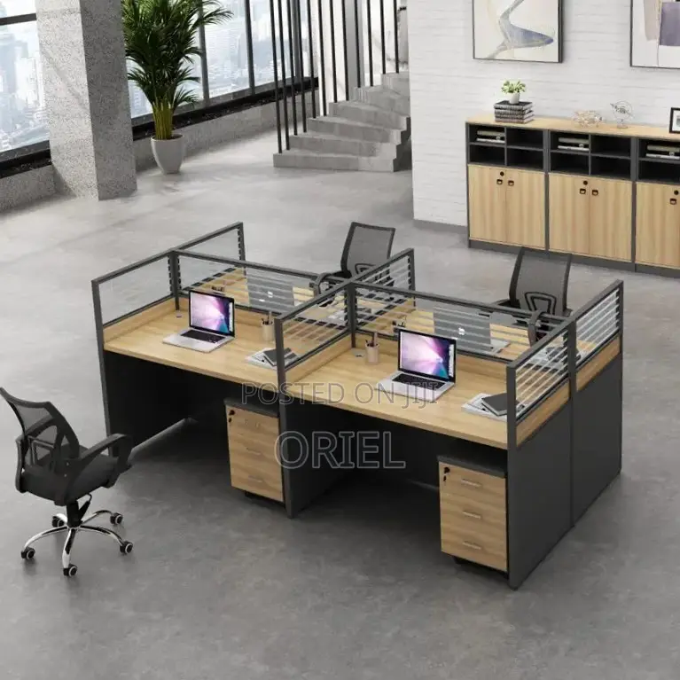 Office Workstation : 4-Seater Corporate Office Staff Workstation