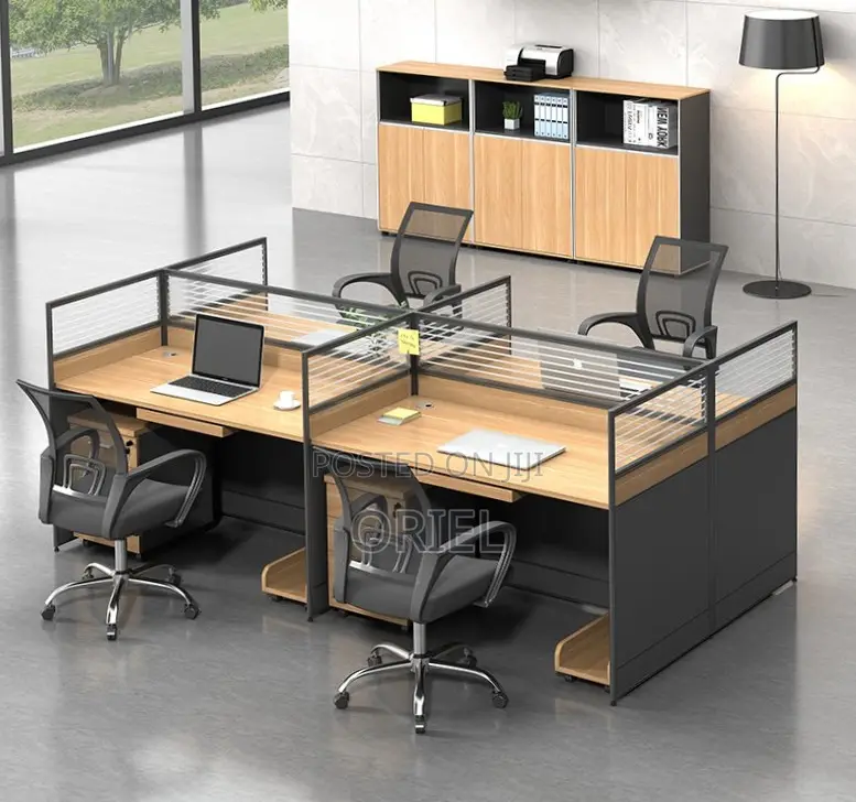 Office Workstation : 4-Seater Corporate Office Staff Workstation