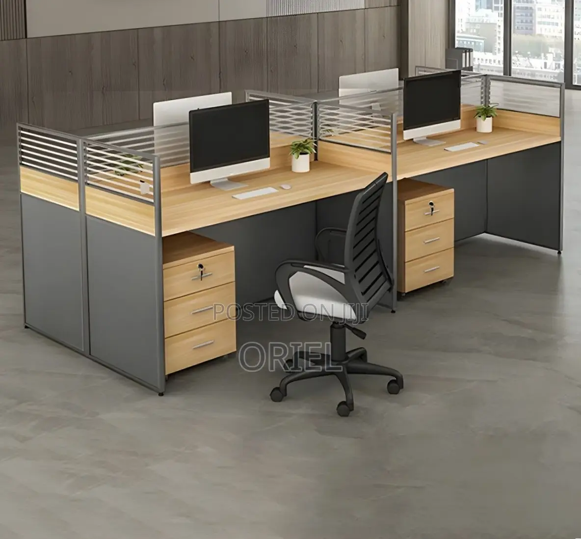 Office Workstation : 4-Seater Corporate Office Staff Workstation