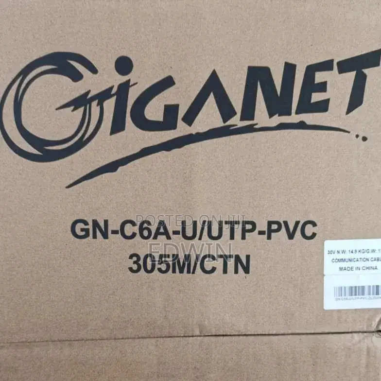 Giganet Category 6A Solid U/Utp PVC Cable 305m