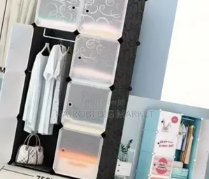 Portable 2 Column by 4 Plastic Wardrobe