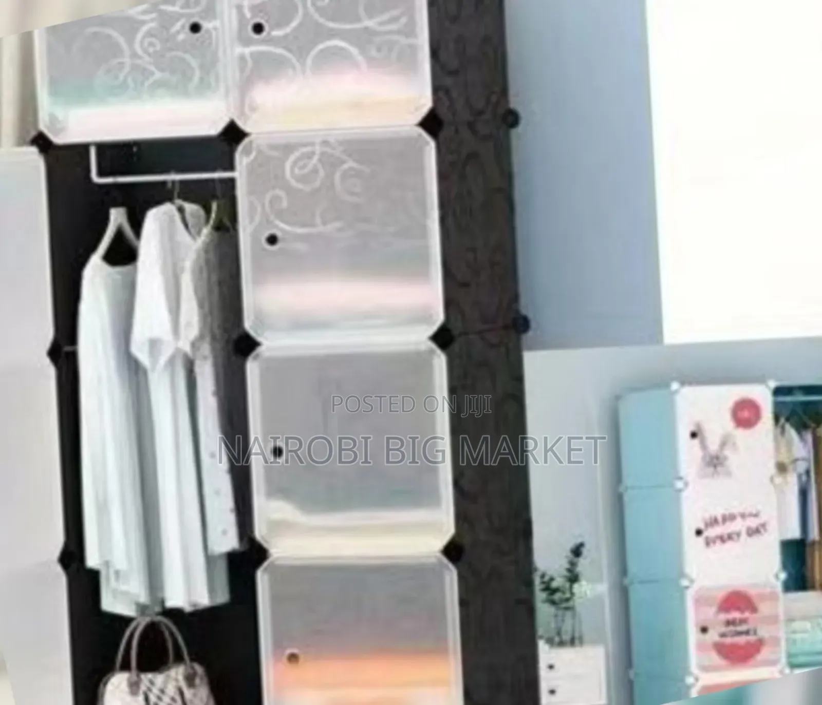 Portable 2 Column by 4 Plastic Wardrobe