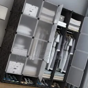 Portable 4 Column Plastic Wardrobe
