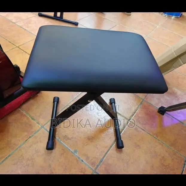 Heavy-Duty Folding Piano Stool With Cushioned Seat