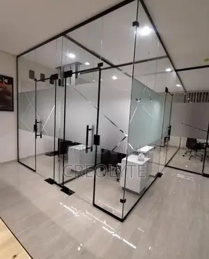 Black Framed Glass Office Partitions – Executive Office Installation