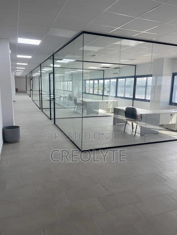 Black Framed Glass Office Partitions – Executive Office Installation