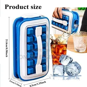 Portable 2 in 1 Ice Cube Maker Tray Box Leakproof Mold