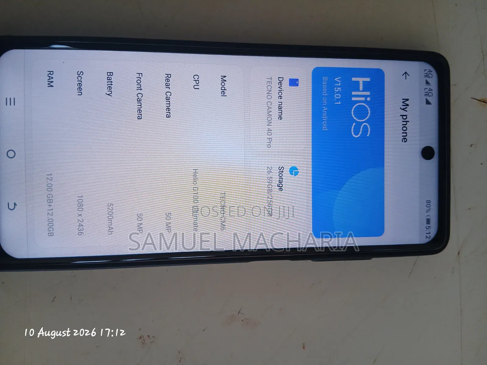 Tecno Camon 40 256 GB Graphite
