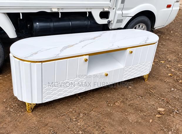 Modern Oval Marble TV Stand - thumbnail 2