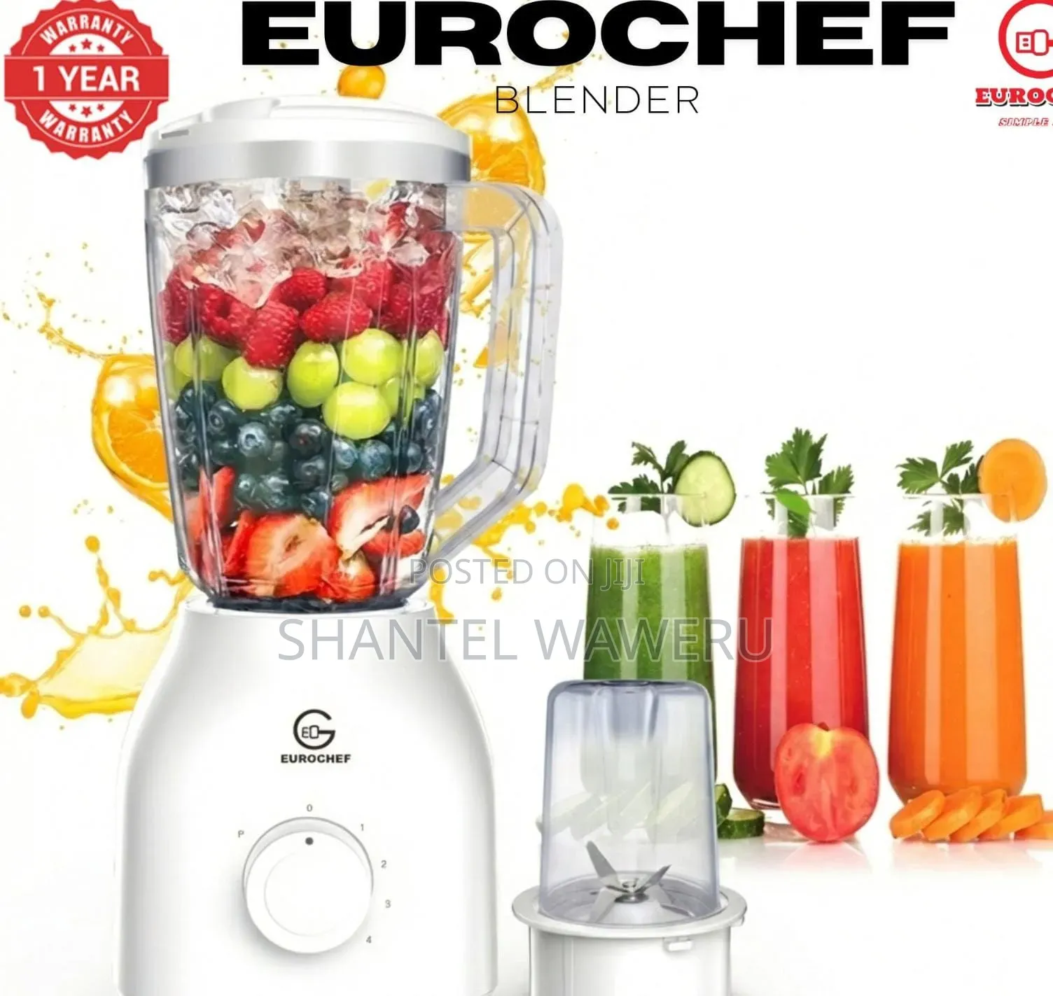 *Eurochef 2 in 1 Blender at 1800/=*