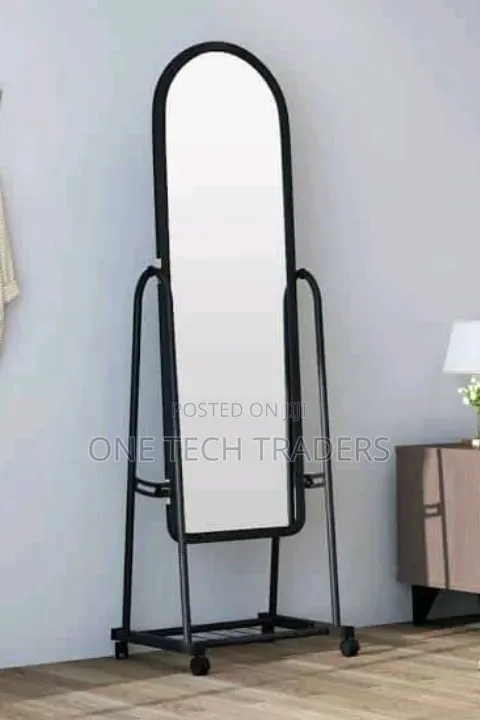 Full Length Dressing Mirror With Wheel and Shoe Rack