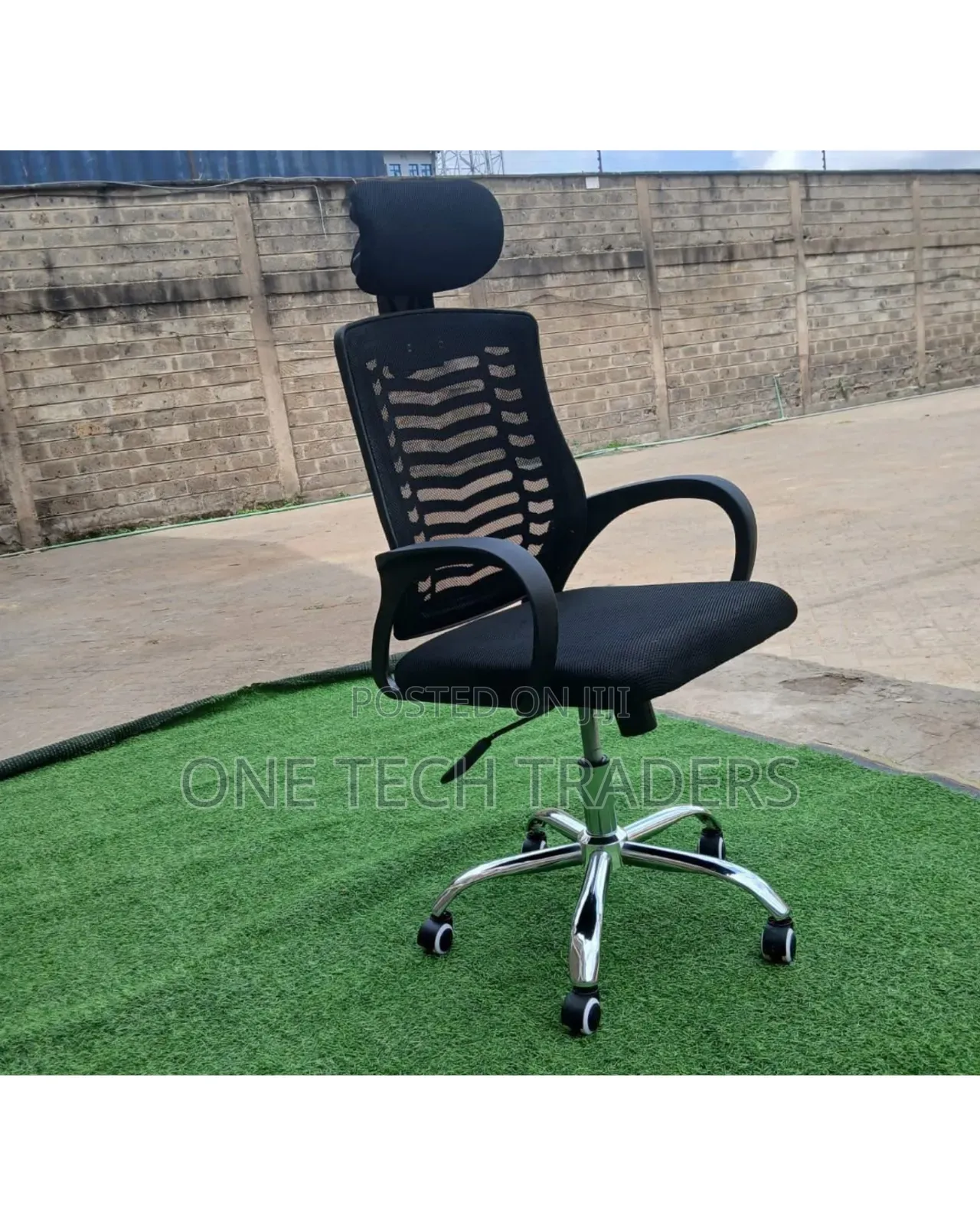 Secretarial Mesh Office Chair With Head Rest