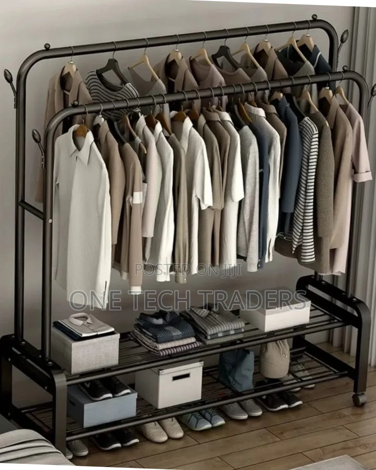 Heavy Duty Cloth  Rack With Wheels