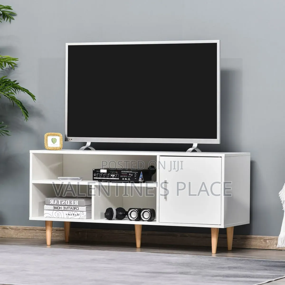 Modern Scandinavian4ft TV Stand /Media Console With Cabinet Storage