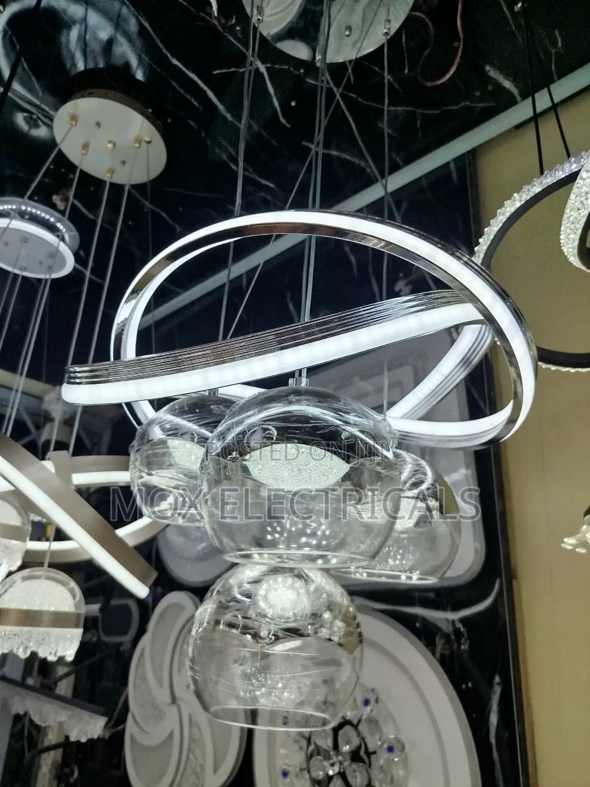 Modern Orbital LED Ring Chandelier