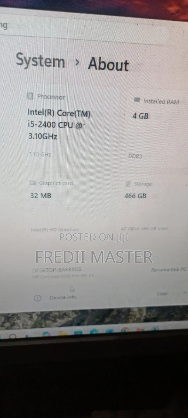 Desktop Computer HP 4GB Intel Core i5 HDD 500GB