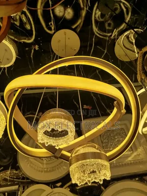 Interlocking Multi-Ring LED Pendant Light.