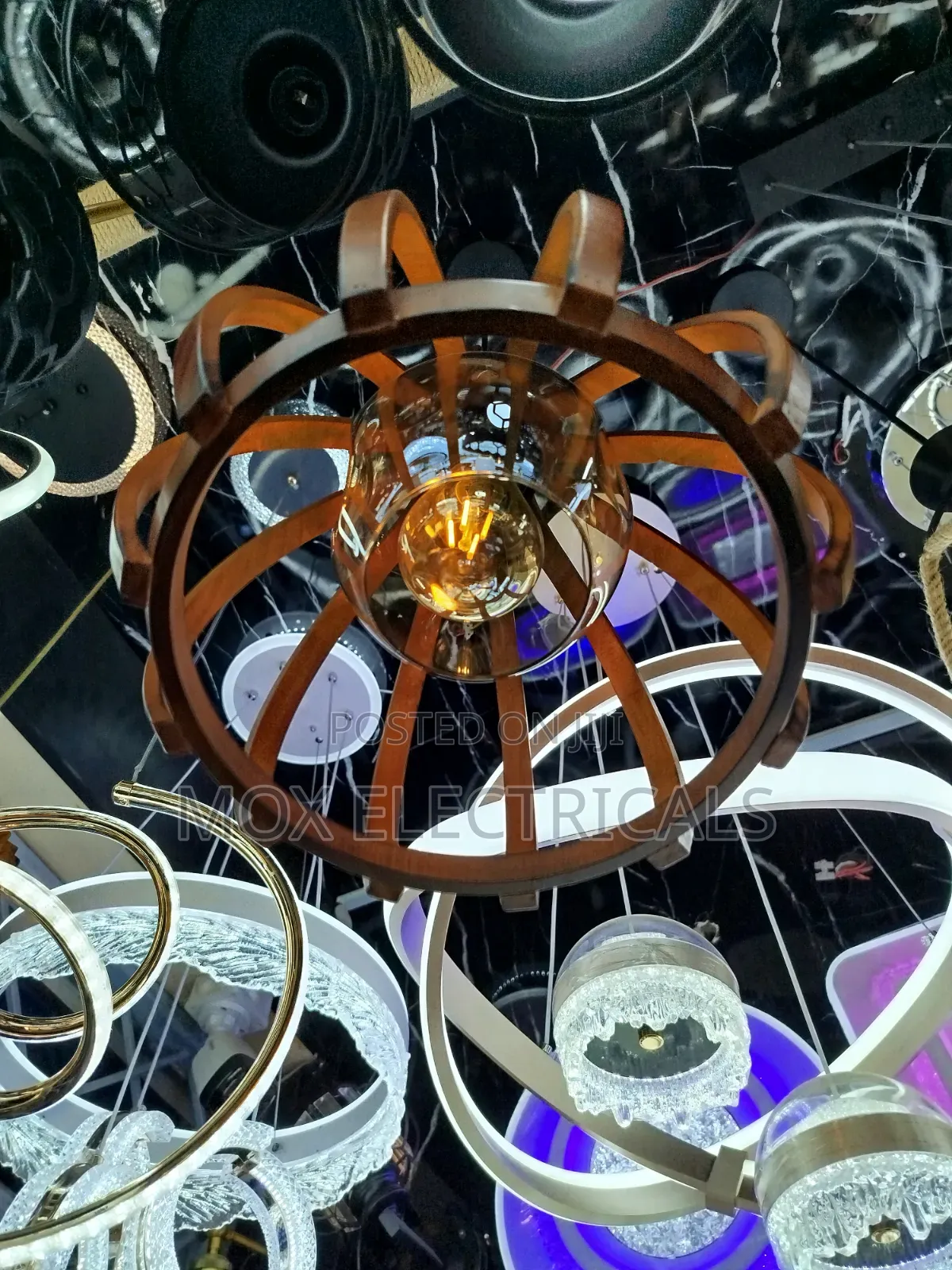 Vintage Wooden Cage Pendant Light