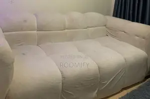Washable 3 Seater Bubble Couch With Free Ottoman (Pure White )