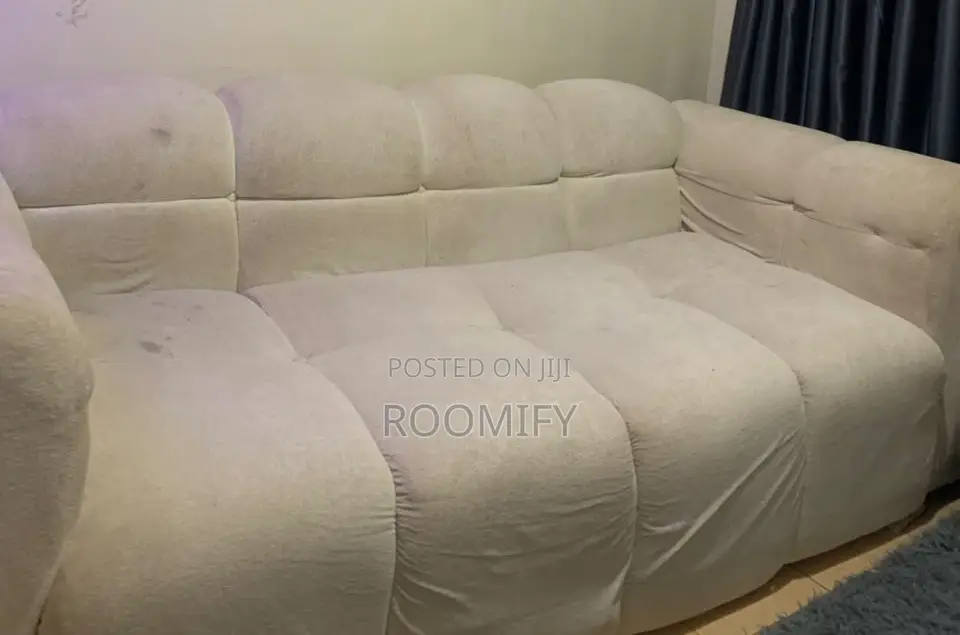 Washable 3 Seater Bubble Couch With Free Ottoman (Pure White )