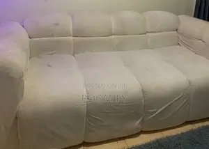 Washable 3 Seater Bubble Couch With Free Ottoman (Pure White )