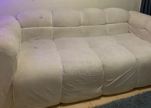 Washable 3 Seater Bubble Couch With Free Ottoman (Pure White ) - thumbnail 3