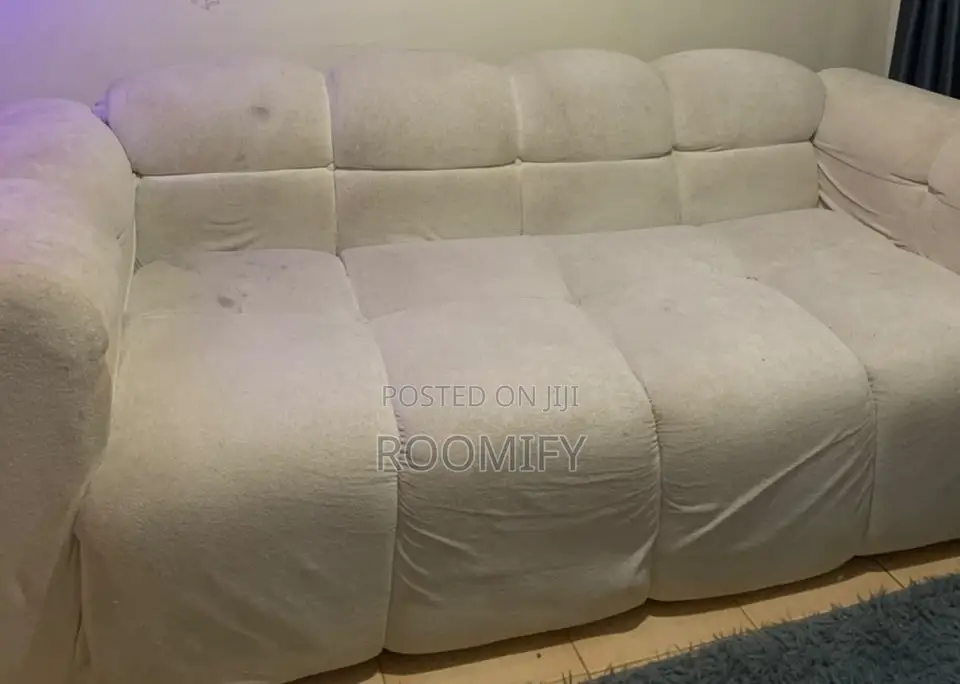 Washable 3 Seater Bubble Couch With Free Ottoman (Pure White )