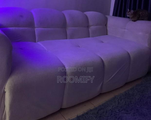 Washable 3 Seater Bubble Couch With Free Ottoman (Pure White ) - thumbnail 4