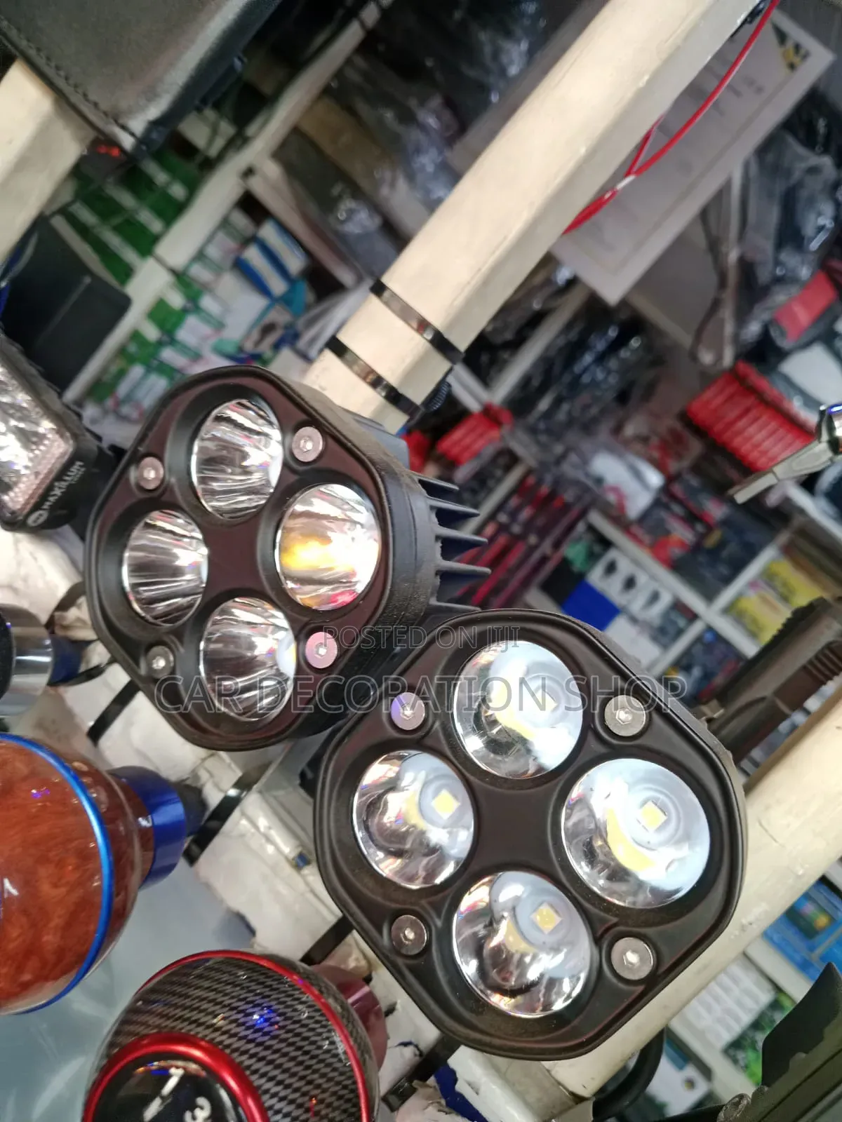 2pcs Square 4_lens Pod Quad Projector Clear Led Lights