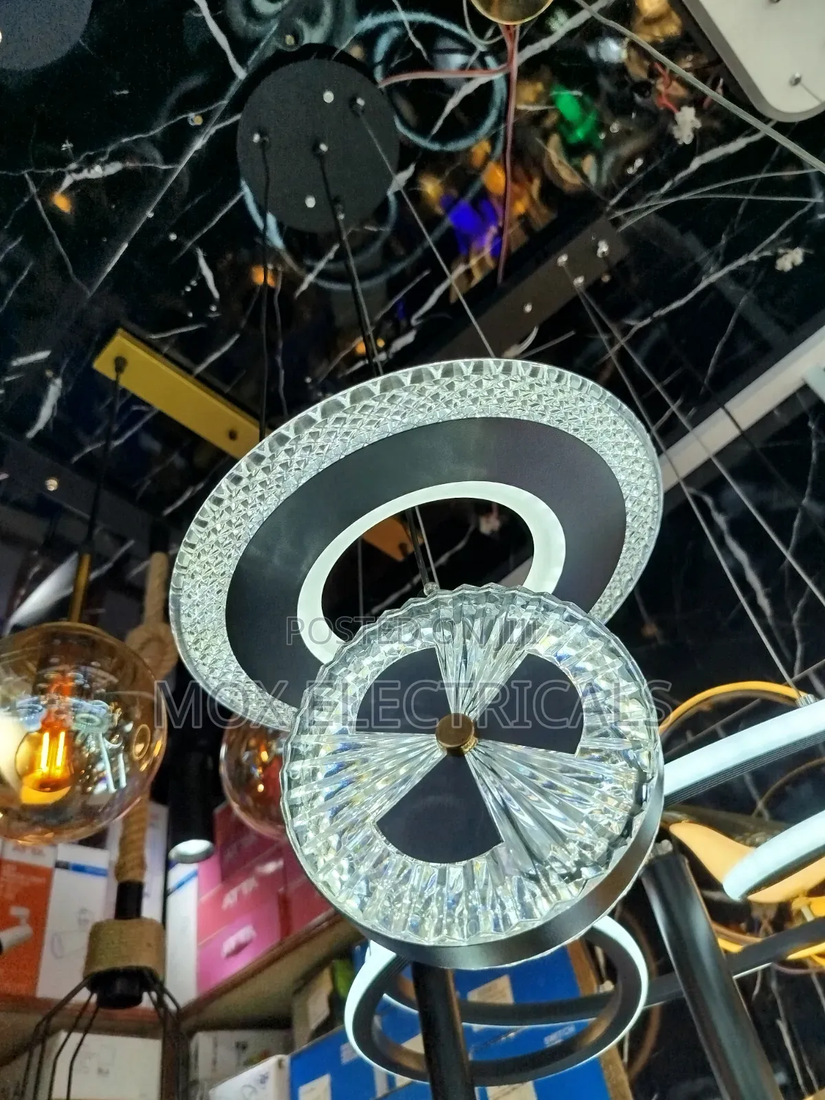 Modern Tri-Color Crystal LED Pendant Light