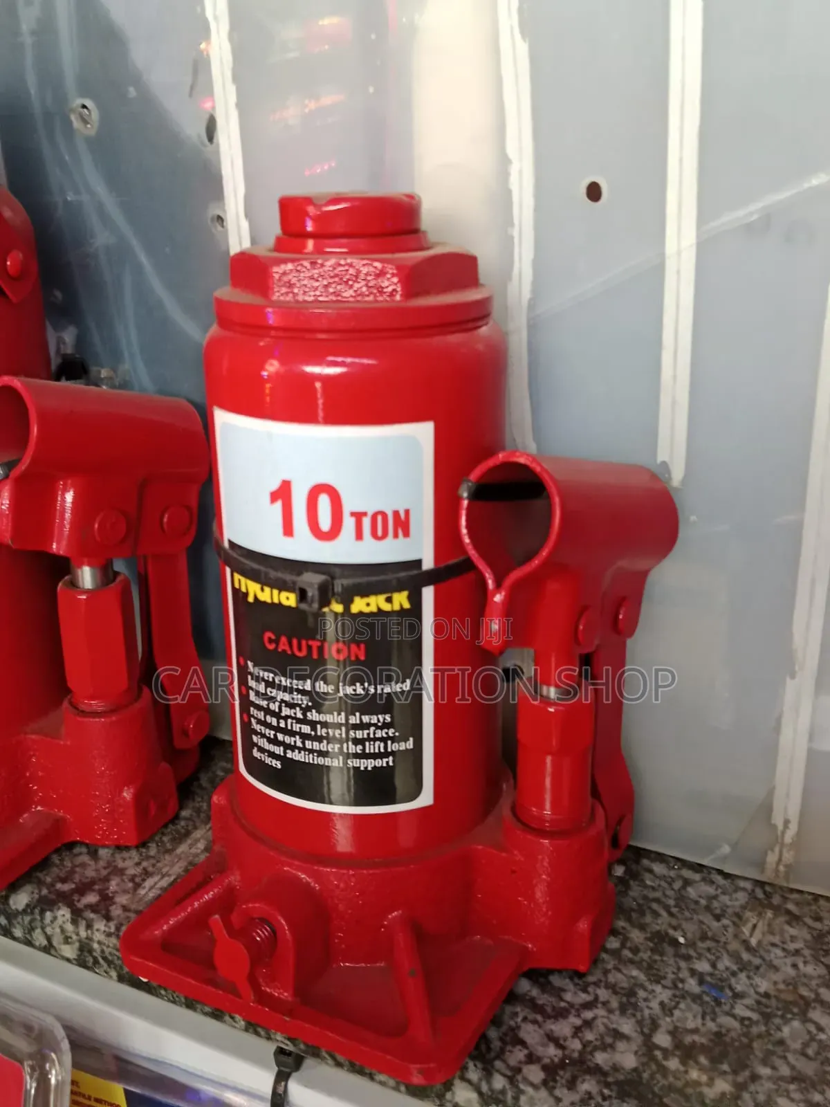 10ton Heavy Duty Hydraulic Red Steel ,Wide Stable Base Bottle Jack
