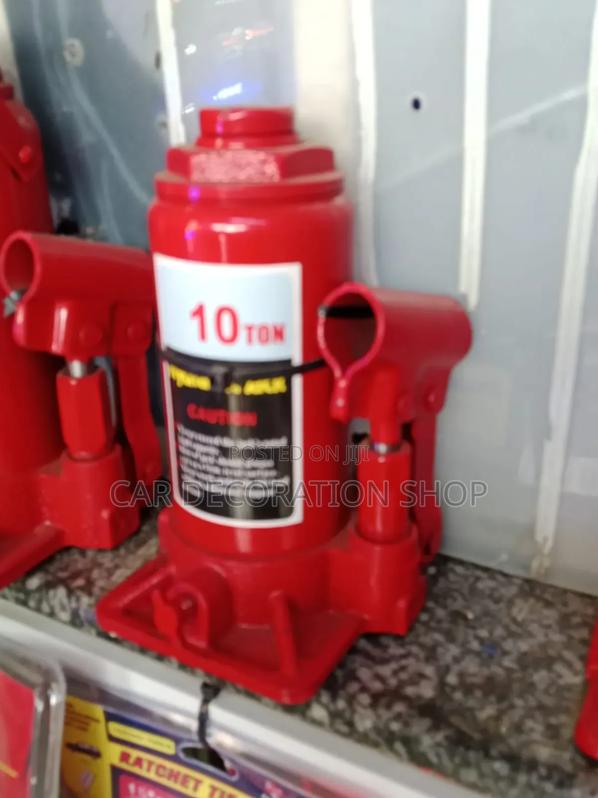 10ton Heavy Duty Hydraulic Red Steel ,Wide Stable Base Bottle Jack