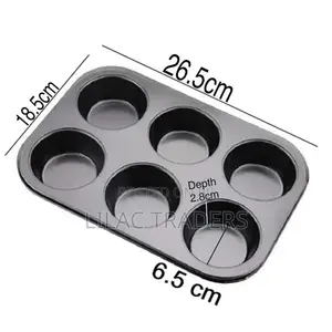 6 Hole Nonstick Cup Cake Mould