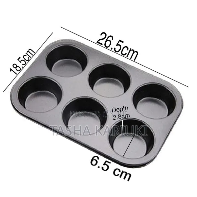 6 Hole Nonstick Cup Cake Mould