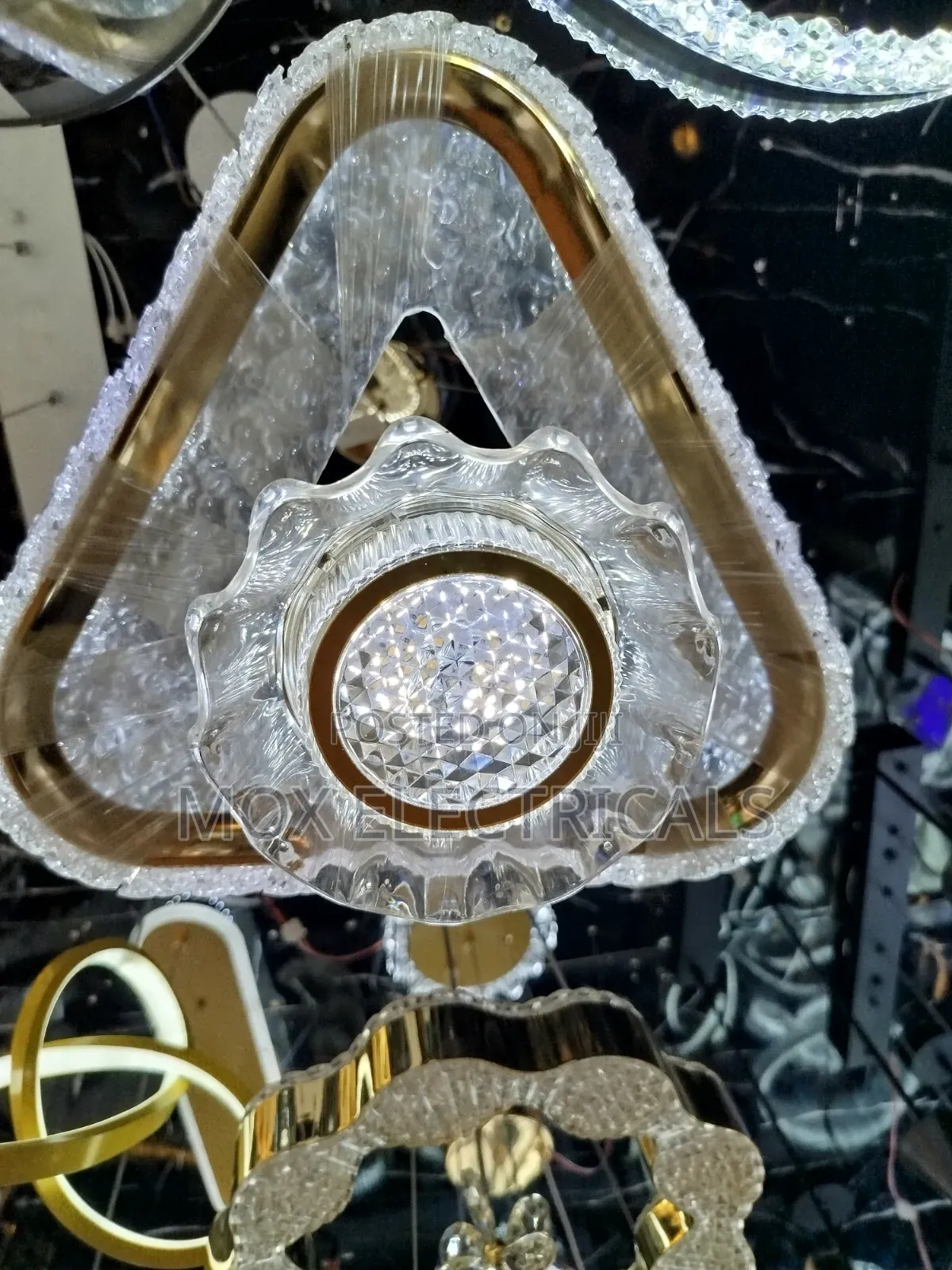 Modern Triangle Crystal LED Pendant Light