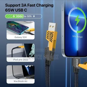 Vaku Luxos 4-in-1 65W Fast Charging Flat Cable