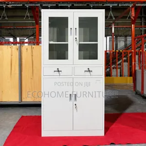Filling Cabinet, 2 Door ,Half Glass, Lockable Drawers