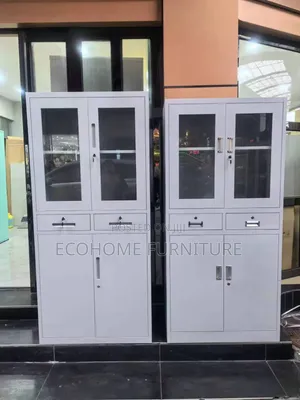 Filling Cabinet, 2 Door ,Half Glass, Lockable Drawers