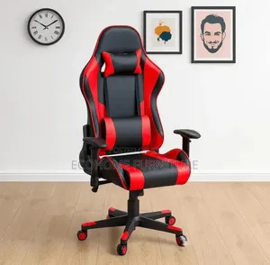 Gaming Chair; Leather, Adjustable Hands, Reclining Back